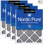 Nordic Pure 16x25x1 Furnace Air Filters MERV 12 Pleated Plus Carbon 4 Pack by NordicPure