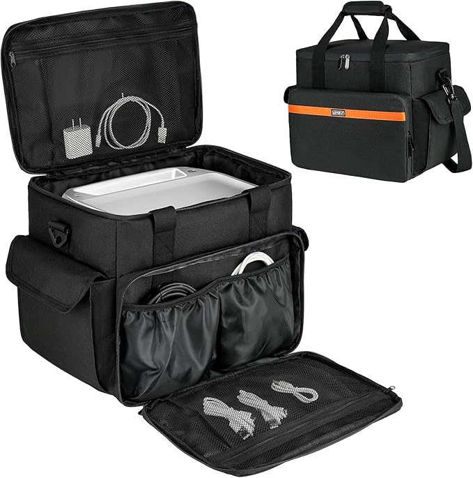 LEFOR·Z Carrying Case Compatible with Jackery Explorer 1000 v2/ECOFLOW River 2/River 2 Max 500/River 2 Pro/BLUETTI Elite 100 V2,Portable Power Station Travel Bag for Charging Cable and Accessories