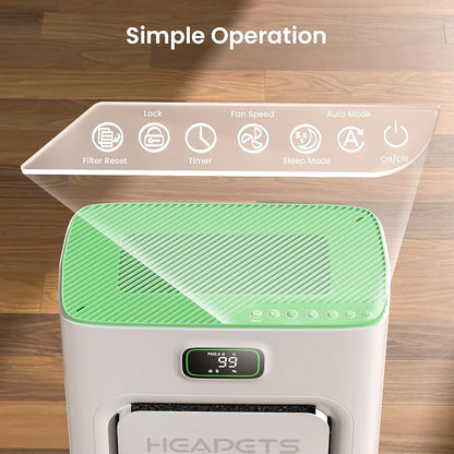 Pet Air Purifier for Home Large Room 2500 sq ft, H13 HEPA Washable Double-Sided - Image 9