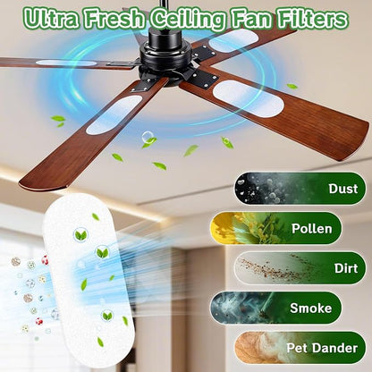 15 Pack Ceiling Fan Filter Pads, Activated Carbon & Zeolite Blend - Image 2
