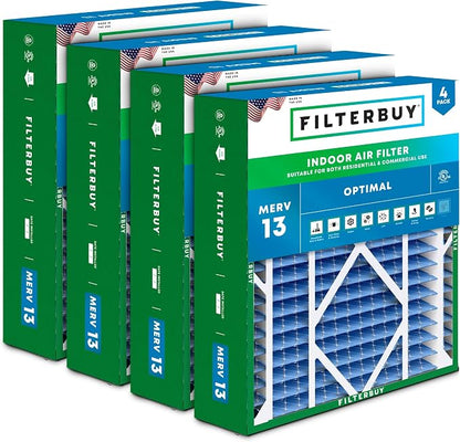 Filterbuy 20x26x5 Air Filter MERV 13 Optimal Smoke & Allergy Defense, Pleated by Filterbuy
