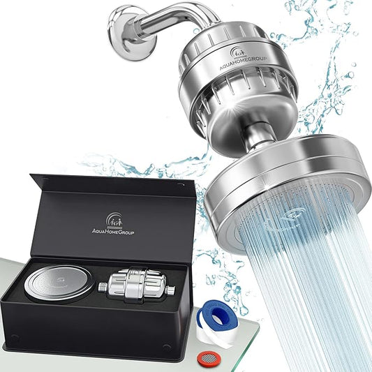 AquaHomeGroup Luxury Filtered Shower Head Set 20+3 Stage Shower Filter by Aquahomegroup