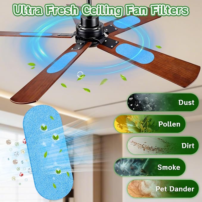 15Pcs Ceiling Fan Air Purifier Filters, Made - Image 2