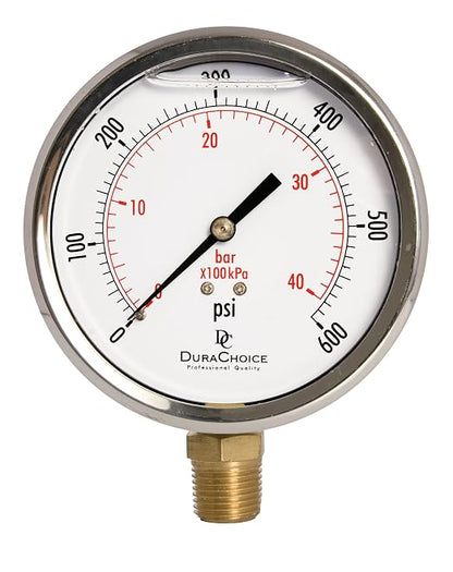 4" Oil Filled Pressure Gauge by DirectMaterial