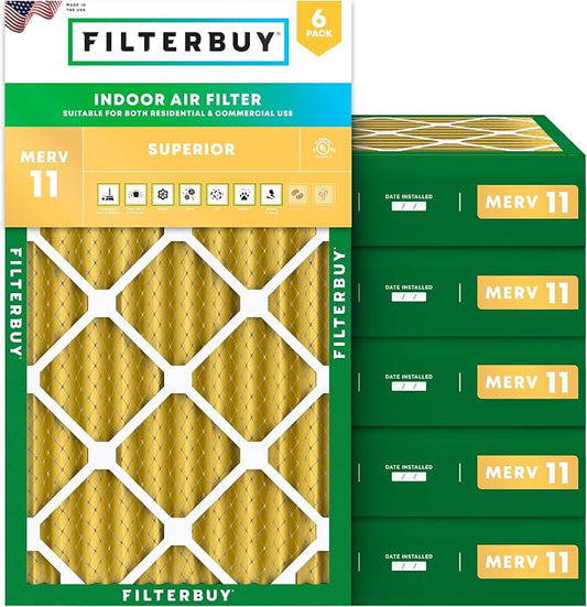 Filterbuy 20x30x4 Air Filter MERV 11 Superior Pet & Allergy Defense, by Filterbuy