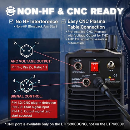 LTP6300DCNC | 63A CNC-Enabled Plasma Cutter, Drag-Cut Enables, Non-HF Blowback - Image 3
