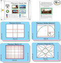 CLPA Fibonacci Viewfinder Set: Fibonacci Matrix, Grid, Spiral, and Diagonals for Art, Photography, & Video