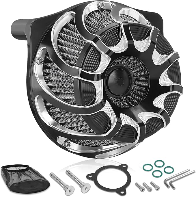 High Flow Air Cleaner Intake Filter System Kit Air Filters Cover Drift Style by Eumti