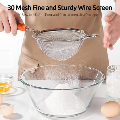 U-Taste Medium Fine Mesh Strainer: 18/8 Stainless Steel 4.73in 30 Mesh Kitchen - Image 5