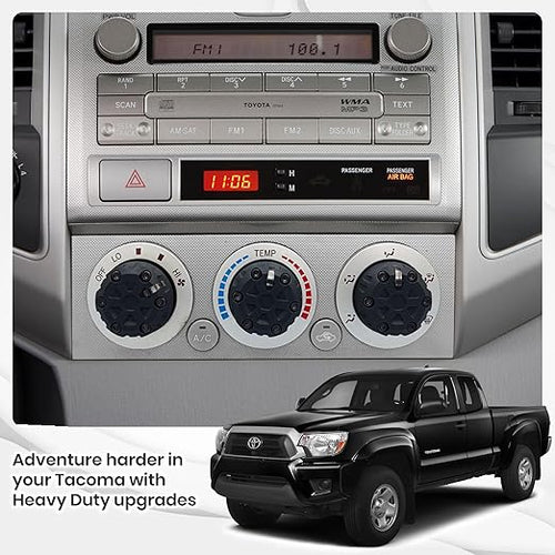 2nd Gen Tacoma Accessories AC Knob Upgrade - 2005,2006,2007,2008,2009,2010,2011,2012,2013,2014,2015 Tacoma Climate Control Dial Mods Set - 2nd Gen Tacoma Mods - for Toyota Interior Replacement Kit