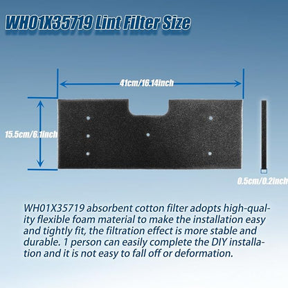 WH01X35719 Lint Filter, WH01X35719 Washer Dryer Filter Sponge Compatible - Image 2