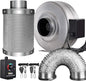 iPower GLFANXINL4FILT4MD8CTR 4 Inch 190 CFM Inline Fan Carbon Filter 8 Feet by iPower