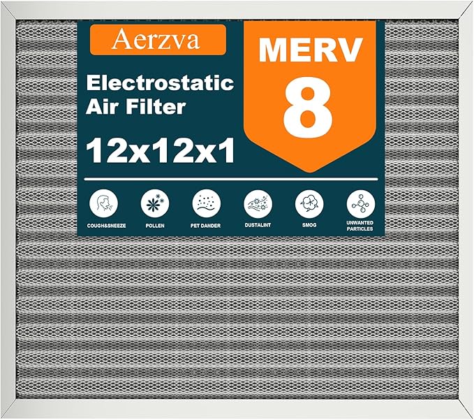 12x12x1 Reusable Air Filter, MERV 8, Permanent Electrostatic Air Filter by Unknown