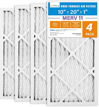 LotFancy 10x20x1 Air Filter MERV 11 4-Pack, Electrostatic Pleated AC Furnace - Image 9