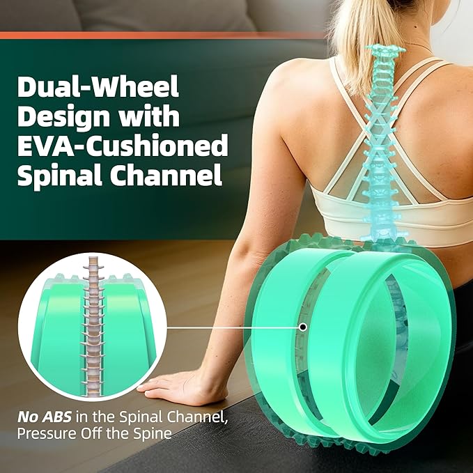 Back Roller for Back Pain Reliefn & Stretching, Deep Tissue Massage Roller Supports Up to 530 lbs / 240 kg, 5.5''-7.5'' Curved Foam Roller for Home Physical Stretching