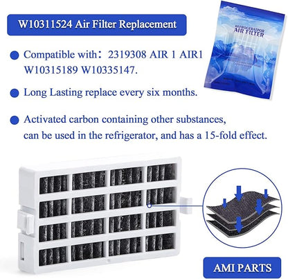 AMI PARTS W10311524 AIR1 Fresh Flow Air Filter & W10346771A Produce Preserver - Image 3