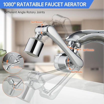 YYKBZ Water Filter For Sink Faucet Extender, 1080° Swivel Aerator, 2 Modes - Image 2