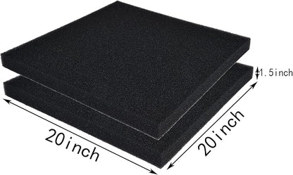 Hipanda 2 Pack Aquarium Bio Filter Sponge Pad 20"x20"x1.5", Bio Filter Media - Image 2