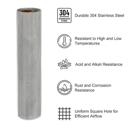 PATIKIL 40"L x 10"W Woven Wire Mesh, 26 Mesh 304 Stainless Steel Air Vent - Image 3