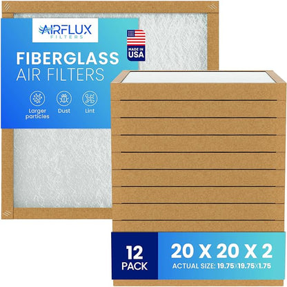 Fiberglass Air Filter -20x20x2Air Filter 12 Pack by Unknown