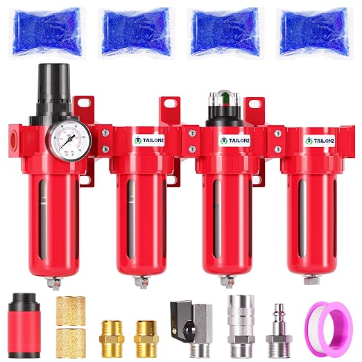 TAILONZ PNEUMATIC 3/8 Inch NPT 0-150 PSI Red Industrial Grade 4 Stage Air by TAILONZPNEUMATIC