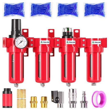 TAILONZ PNEUMATIC 3/8 Inch NPT 0-150 PSI Red Industrial Grade 4 Stage Air by TAILONZPNEUMATIC