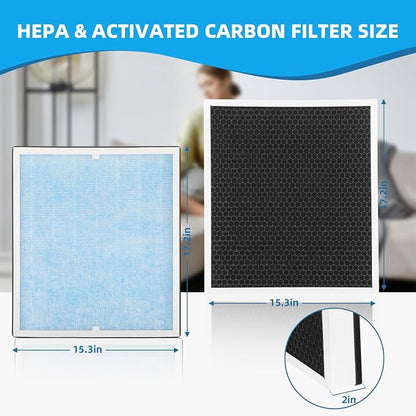 HEPA/Activated Carbon Filter Replacement, 550 Fliter Replacement Set Compatible - Image 2
