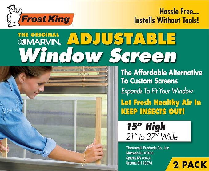 Frost King 2AWS1537 WB Marvin Adjustable Window Screen, 15in High x Fits - Image 2