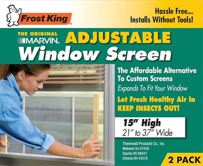 Frost King 2AWS1537 WB Marvin Adjustable Window Screen, 15in High x Fits - Image 2