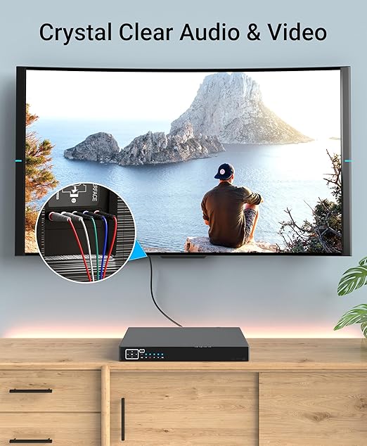 BlueRigger Component Video Cable with Audio (10FT, RCA- 5 Cable, Supports 1080i) - Compatible with DVD Players, VCR, Camcorder, Projector