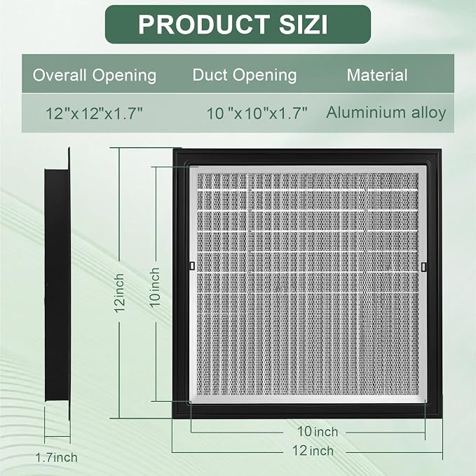 2-Pack 12"x12"Aluminum Gable Vent - Image 2