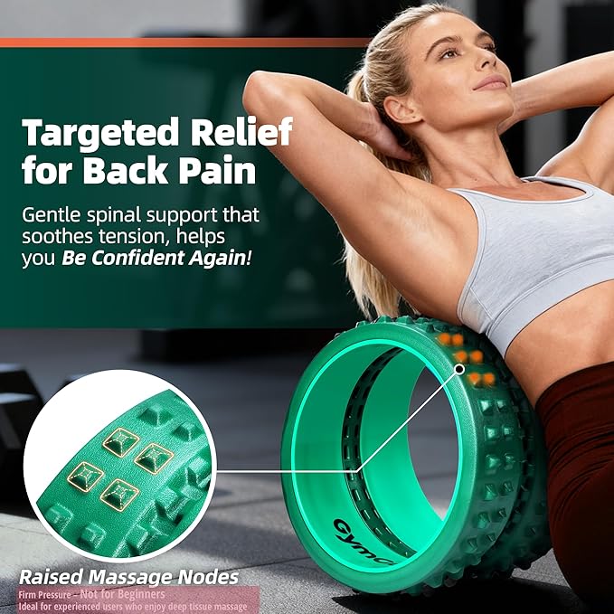 Back Roller for Back Pain Reliefn & Stretching, Deep Tissue Massage Roller Supports Up to 530 lbs / 240 kg, 5.5''-7.5'' Curved Foam Roller for Home Physical Stretching