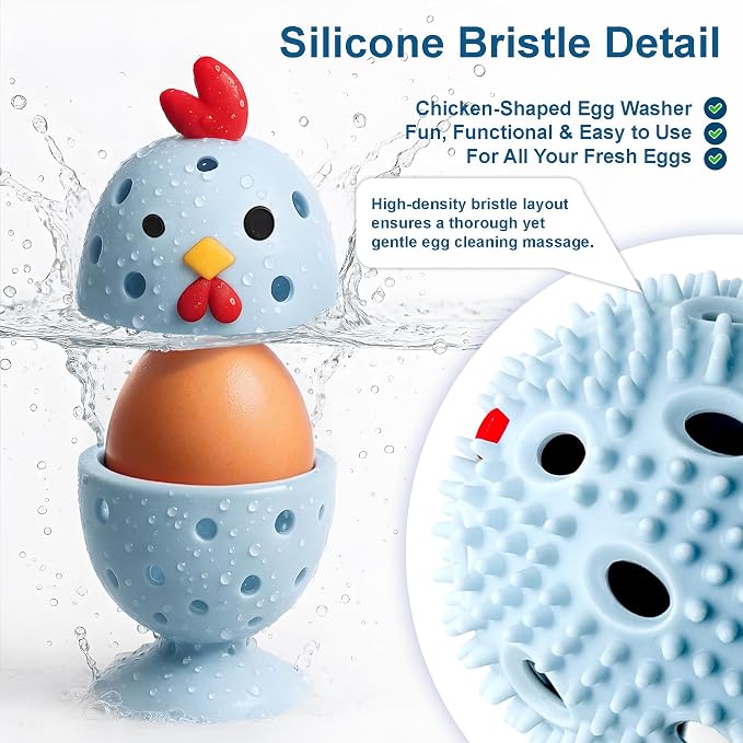 Egg Washer for Fresh Eggs, Egg Scrubber for Fresh Eggs, 2 Reusable Silicone - Image 2