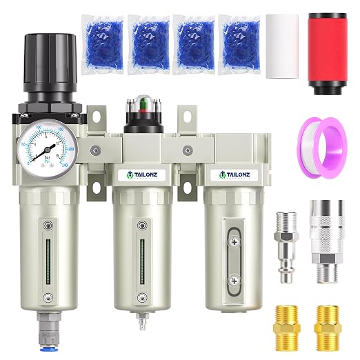 TAILONZ PNEUMATIC 0-240PSI 1/2 Inch NPT Grade Three Stage Industrial Air Drying by TAILONZPNEUMATIC