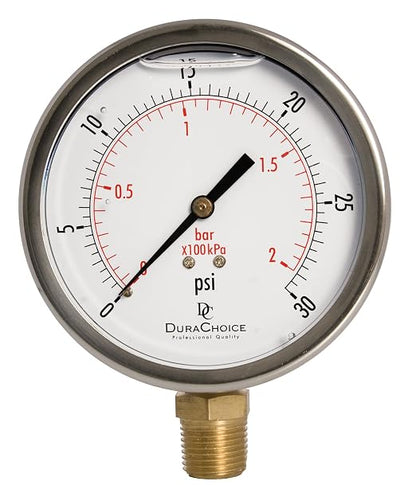 4" Oil Filled Pressure Gauge by DirectMaterial