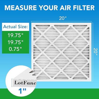 LotFancy 20x20x1 Air Filter MERV 13 4-Pack, Electrostatic Pleated HVAC Furnace - Image 2