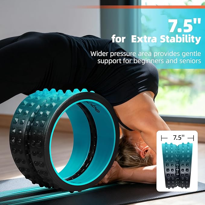 Back Roller for Back Pain Reliefn & Stretching, Deep Tissue Massage Roller Supports Up to 530 lbs / 240 kg, 5.5''-7.5'' Curved Foam Roller for Home Physical Stretching