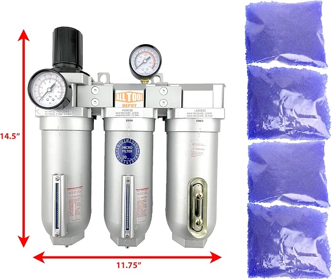 3/4" NPT SUPER DUTY Industrial Grade Filter Regulator Coalescing Desiccant - Image 2