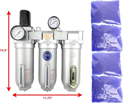 3/4" NPT SUPER DUTY Industrial Grade Filter Regulator Coalescing Desiccant - Image 2