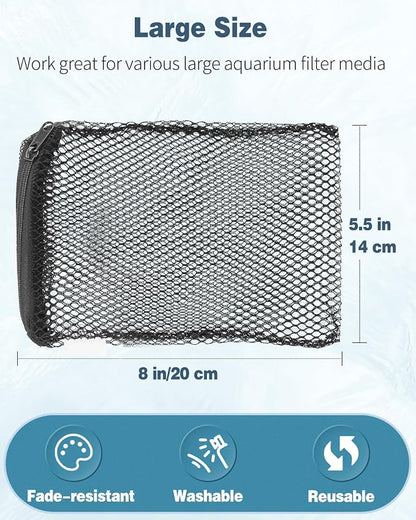 Pawfly 8 Pcs Aquarium Filter Media Bags, Fish Tank Coarse Mesh Bag - Image 3