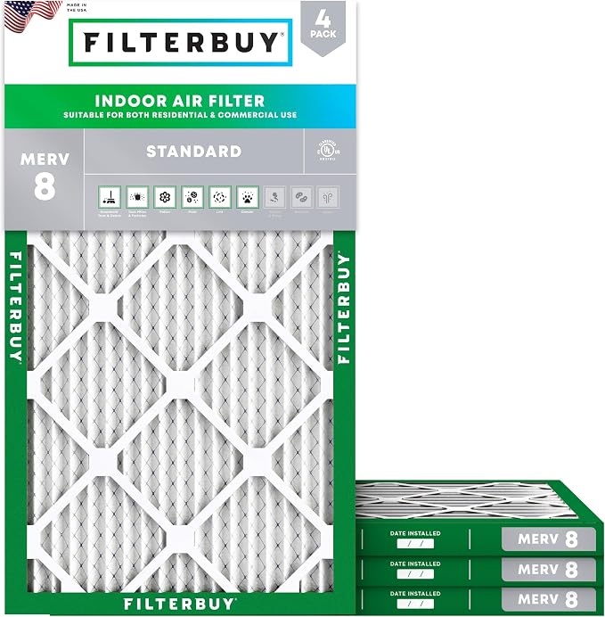 Filterbuy 14x28x1 Air Filter MERV 8 Essential Dust & Allergy Defense, by Filterbuy