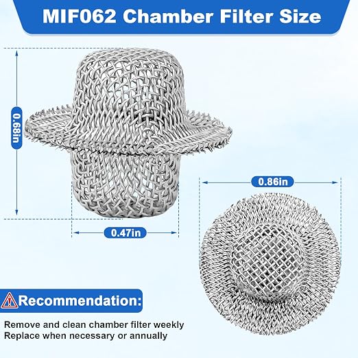 2 Pack MIF062 Fill/Vent Mesh Chamber Filter Compatible - Image 2