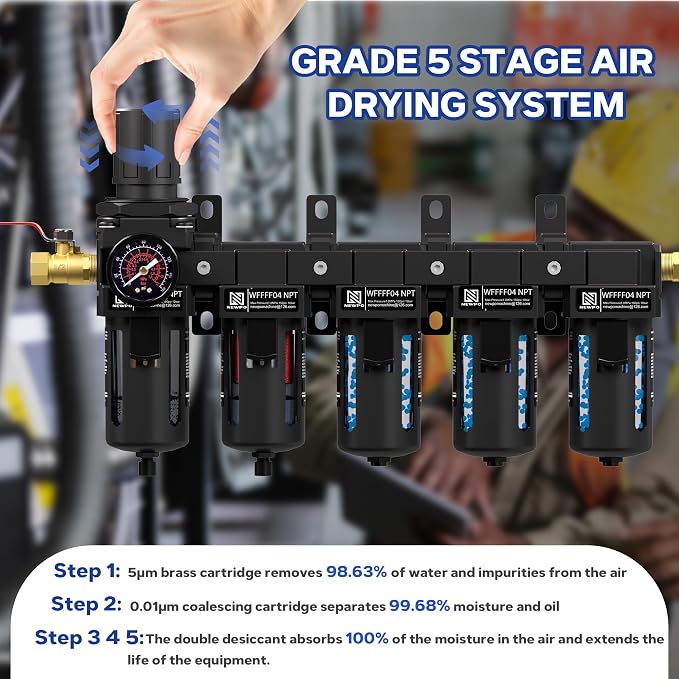NEWPO 1/2" NPT 5 Stage Air Dryer - Image 5