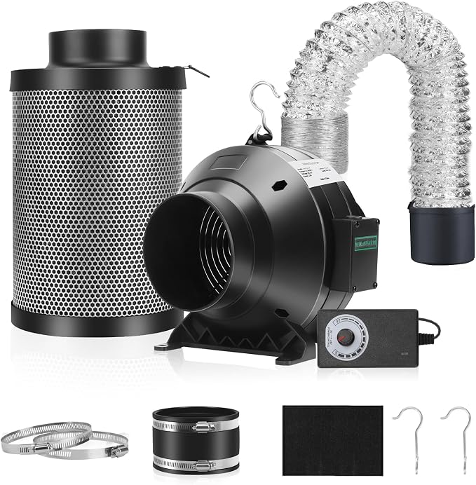 MELONFARM Air Filtration Kit, 8 Ft Ducting & Rubber Coupler, Air Cooling and by MELONFARM