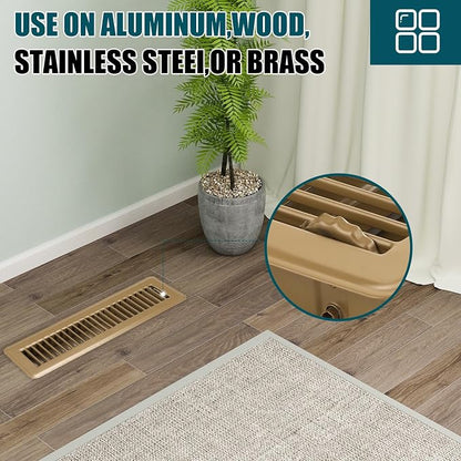 VOISEN Floor Register 2x12, 6 Pack Floor Vent Covers, Steel Adjustable Air - Image 8