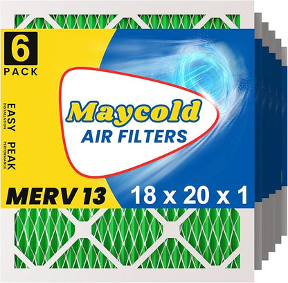 Maycold MERV 13 18x20x1 Air Filter, High-Efficiency Pleated AC & Furnace Filters by Maycold