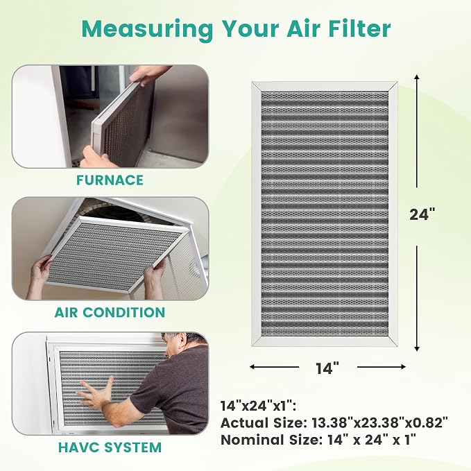 14x24x1 HVAC Furnace Air Filter, Washable Electrostatic Furnace Filter - Image 3