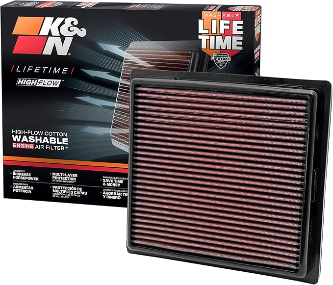 K&N High-Flow Original Lifetime Engine Air Filter: Increase Power: Premium by KNEngineeringInc