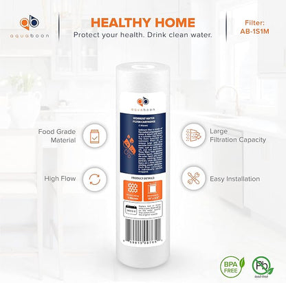 Aquaboon 10” x 2.5” Whole House and Reverse Osmosis Sediment 1 Micron Water - Image 7