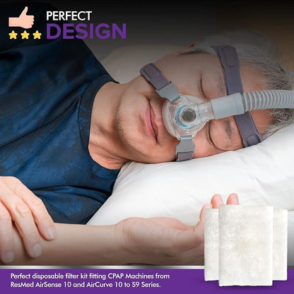 CPAP Filters Disposable Felt Pollen air Filter 40 Pack Compatible - Image 7